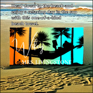 Serviette De Plage Wifey Script, Ajouter Votre Nom, Tropical, Serviet