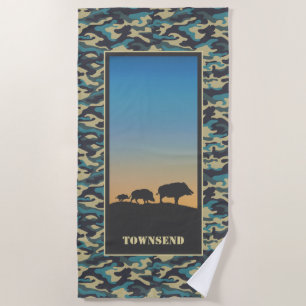 Serviette De Plage Wild Boar et Camo