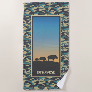 Serviette De Plage Wild Boar et Camo