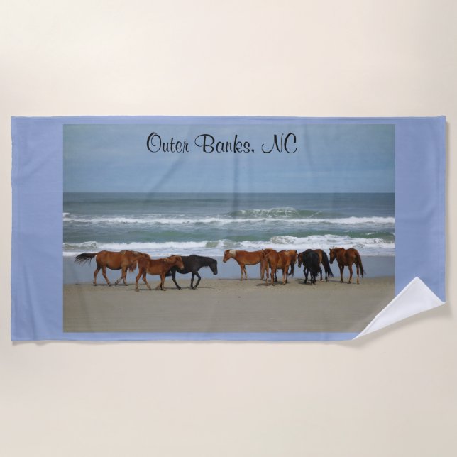 Serviette De Plage Wild Hors Outer Banks NC (Devant)