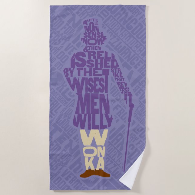 Serviette De Plage Willy Wonka Citation Silhouette (Devant)