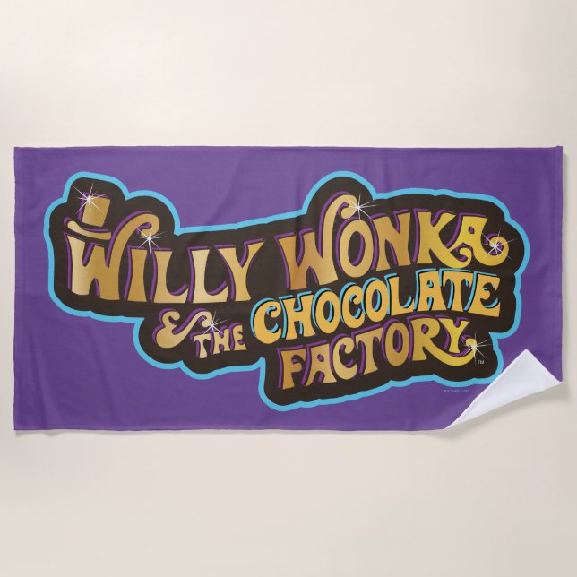 Serviette De Plage Willy Wonka et le logo de l'usine de chocolat (Devant)