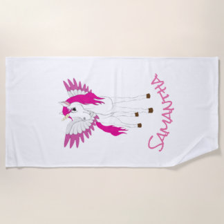 Serviette De Plage Wing Unicorn Party Rainbow Beach Towel