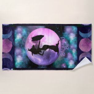 Serviette De Plage Witchy Purple, Livre d'ombres, Chouette de sorcièr