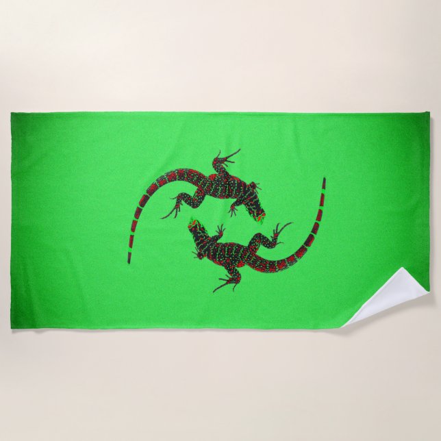 Serviette De Plage Yin Yang Lizards (Devant)