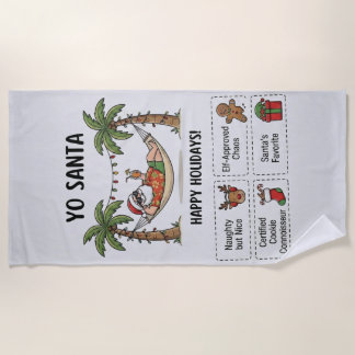 Serviette De Plage Yo Santa Funny Summer Christmas Tropical Holiday