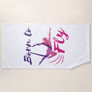 Serviette De Plage Yoga Aérien soies Né pour voler