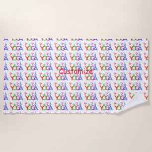 Serviette De Plage Yoga Poses Silhouettes Thunder_Cove