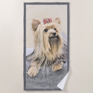 Serviette De Plage Yorkshire Terrier Peinture - Cute Original Chien A