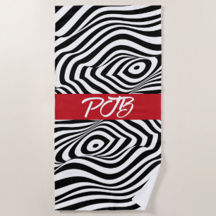 Serviette De Plage Zebra Stripes Monogram Beach Towne