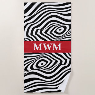Serviette De Plage Zebra Stripes Monogram Beach Towne