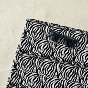 Serviette De Plage Zèbre noir et blanc modelé