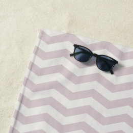 Serviette De Plage Zig zag géométrique rayé violet pastel