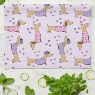 Serviette de plat de cuisine d'amour de teckel