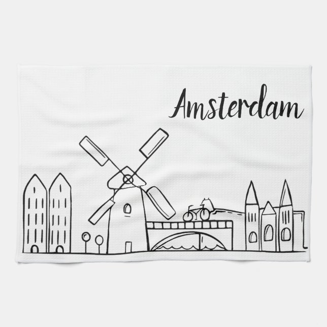 Serviette de plat de cuisine d'Amsterdam (Horizontal)