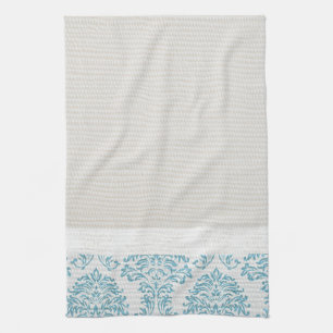 Serviette de plat en filigrane bleue de cuisine de