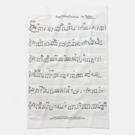 Serviette de plat manuscrite de cuisine de musique