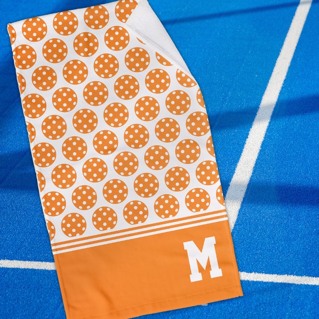 Serviette de sueur Monogram Orange Pickleball (Créateur téléchargé)