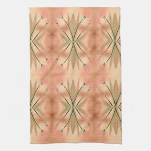 Serviette de thé à impression de tulipe en rose co
