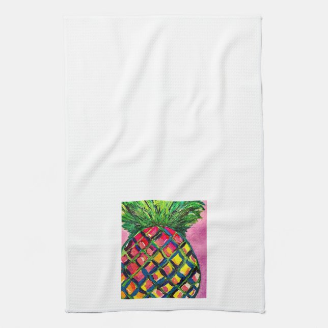 Serviette de thé à l'ananas amusante (Vertical)