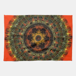 Serviette de thé africaine de cuisine de mandala