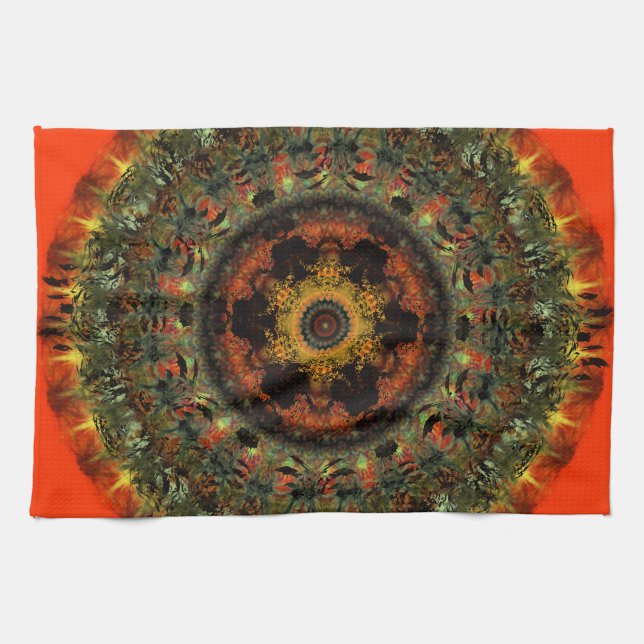 Serviette de thé africaine de cuisine de mandala (Horizontal)