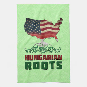 Serviette de thé aux racines hongroises américaine