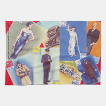 Serviette de thé "Crime Club" vintage