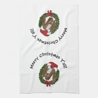Serviette de thé de chèvre de Noël