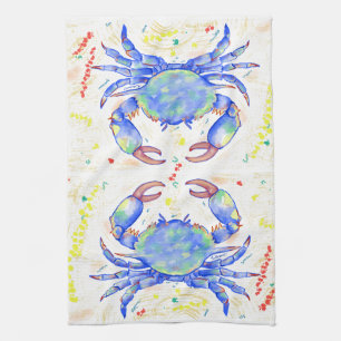 Serviette de thé de crabe bleu
