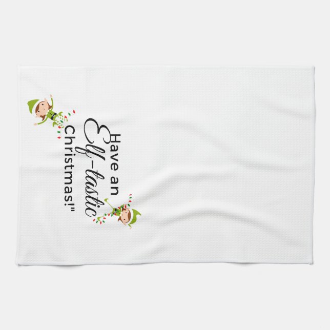 Serviette de thé de Noël - Elf Tastic 2 (Horizontal)
