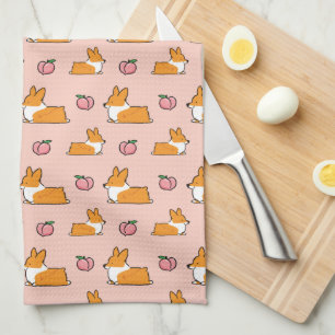 Serviette de thé de Sploot de pêche de corgi