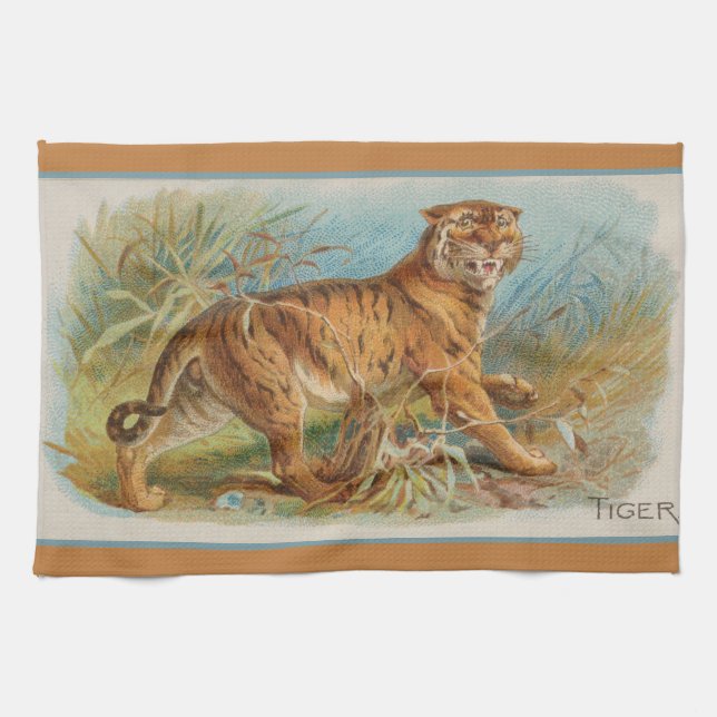 Serviette de thé en tigre Vintage (Horizontal)