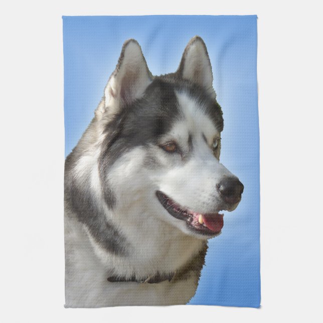 Serviette de thé enrouée de Malamute de serviette (Vertical)