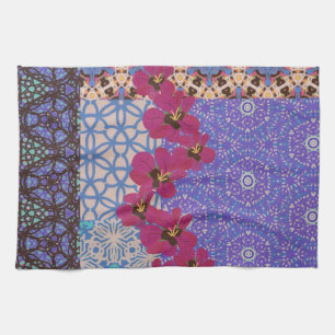 Serviette de thé florale bleue par KCS