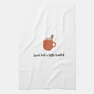 Serviette de thé Marshmallow avec une citation drô