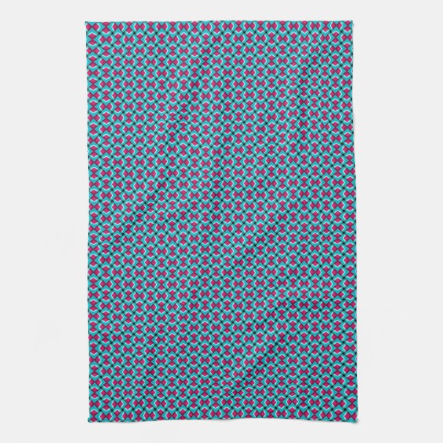 Serviette de thé Motif rouge et bleu Pinky (Vertical)