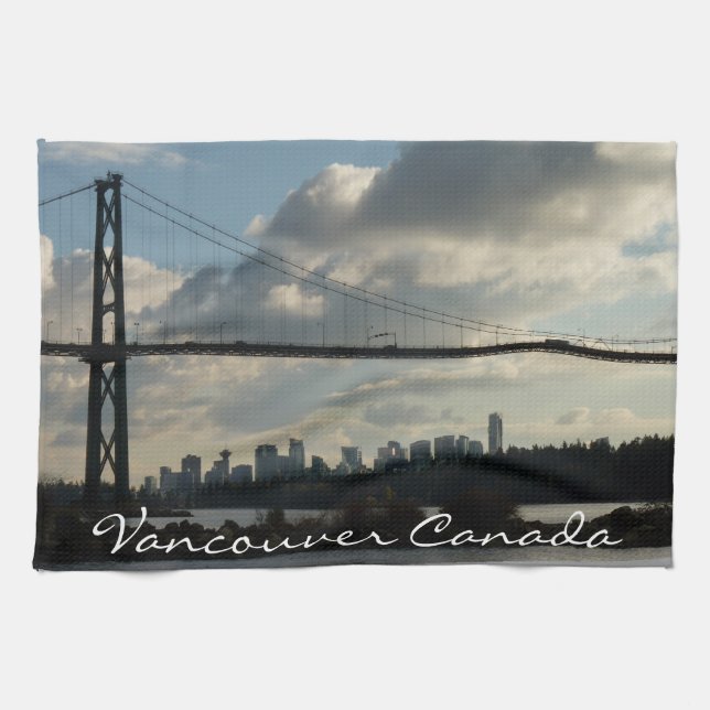 Serviette de thé souvenir personnalisée Vancouver (Horizontal)