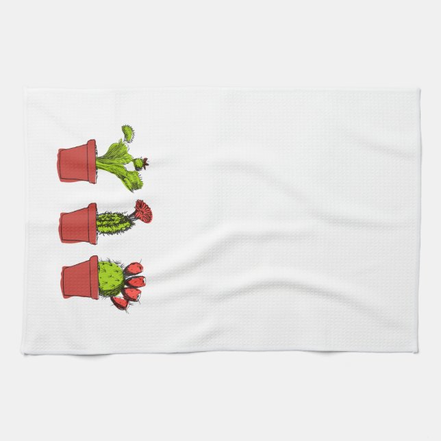 Serviette de thé succulente de cuisine de jardin (Horizontal)