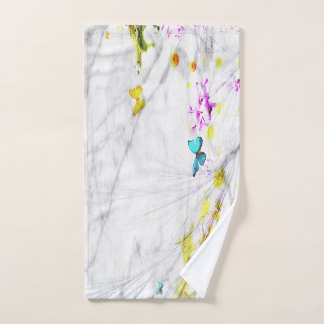 serviette de toilette de luxe à papillon (Serviette à main)