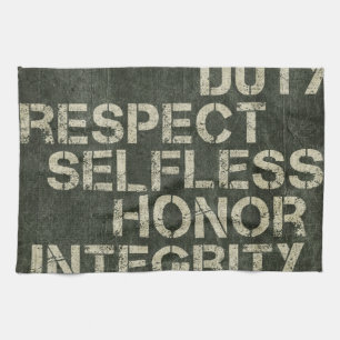 Serviette des valeurs de l'armée