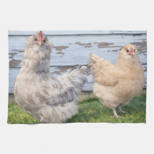 Serviette Deux Poules Fermette 