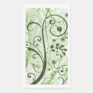 Serviette d'hôte en papier à perles vert
