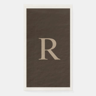 Serviette d'hôte en papier monogramme Brown et bro