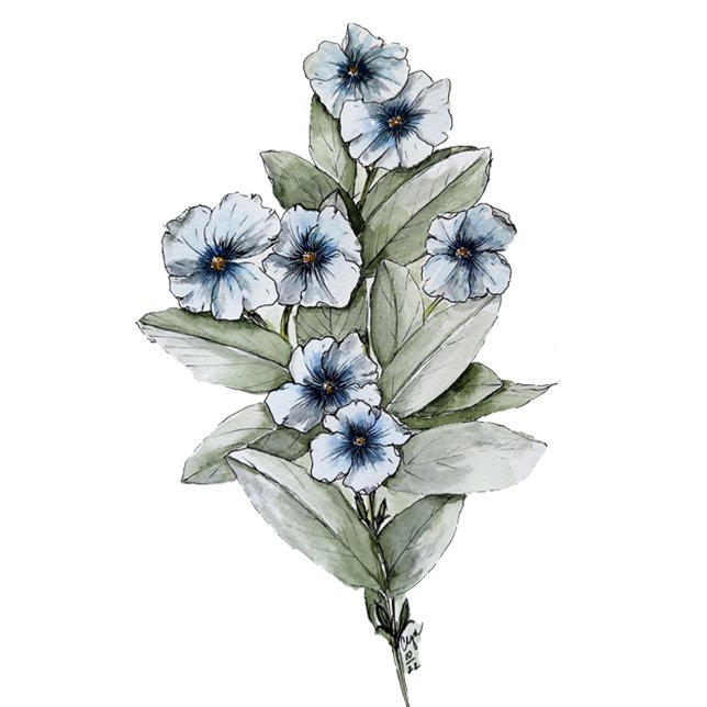 Serviette d'hôtes Floral Bleu (Créateur téléchargé)