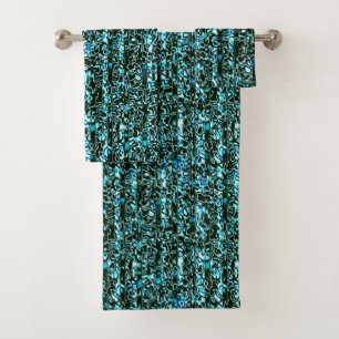 Serviette d'impression Turquoise et Black Cheetah