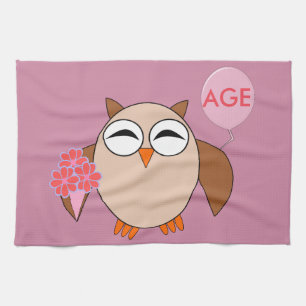 Serviette d'oiseau d'anniversaire sur mesure