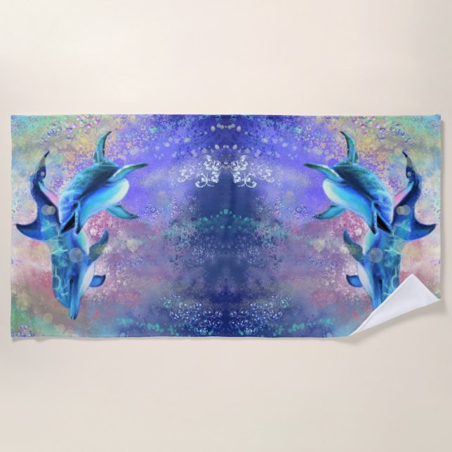 Serviette Dolphin Couple Beach (Devant)