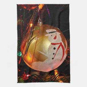Serviette d'ornement de Noël de Snowman congelé