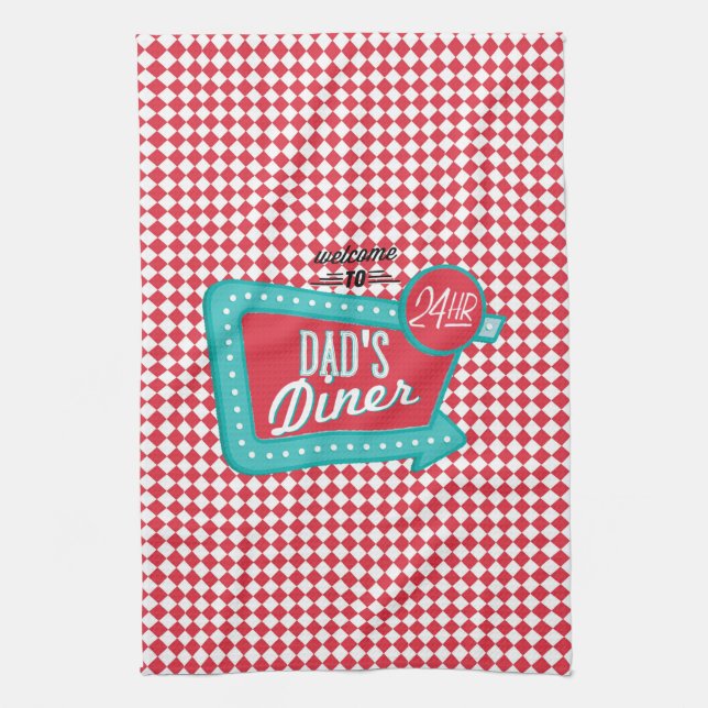 Serviette du wagon-restaurant du papa - rétro fête (Vertical)